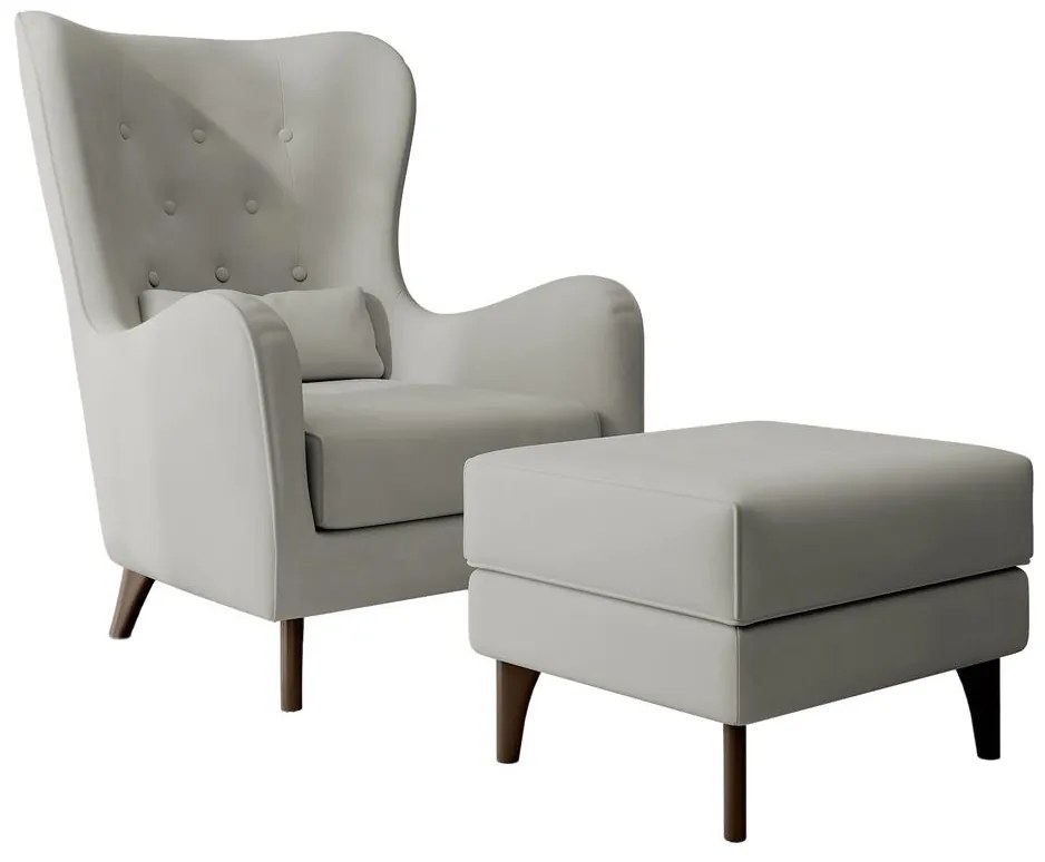 Fotel lábtartóval Calimero II  (szürke + wenge). 1099324