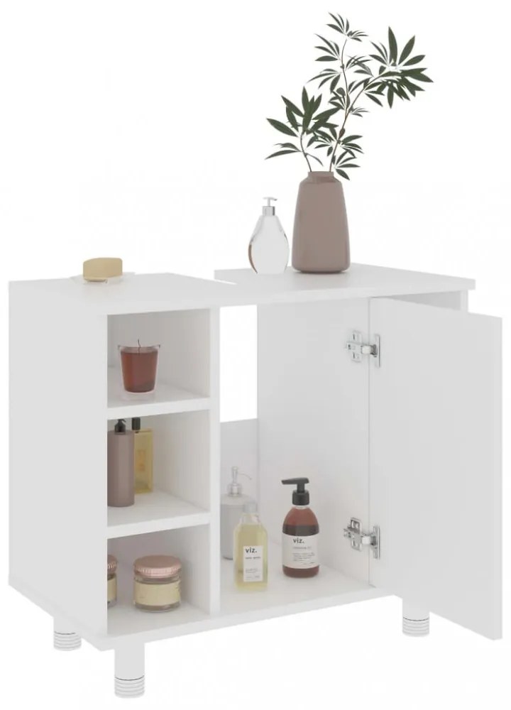 vidaXL fehér szerelt fa fürdőszobaszekrény 60 x 32 x 53,5 cm