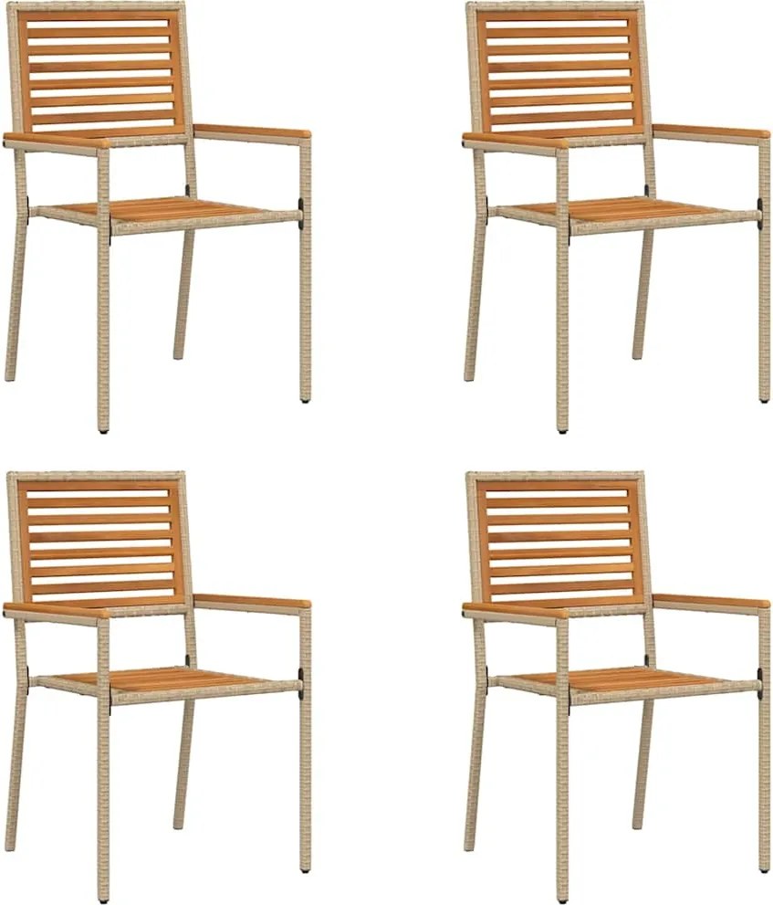 vidaXL Kerti összecsukható székek 4 pcs Barna és Bézs