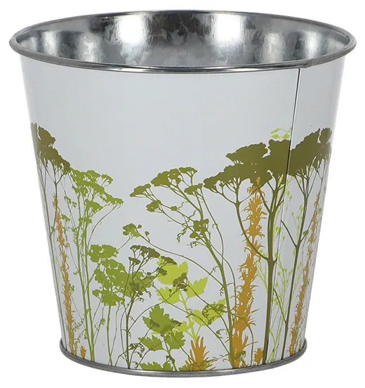 Mezei virág mintás cink cserép, 16 cm