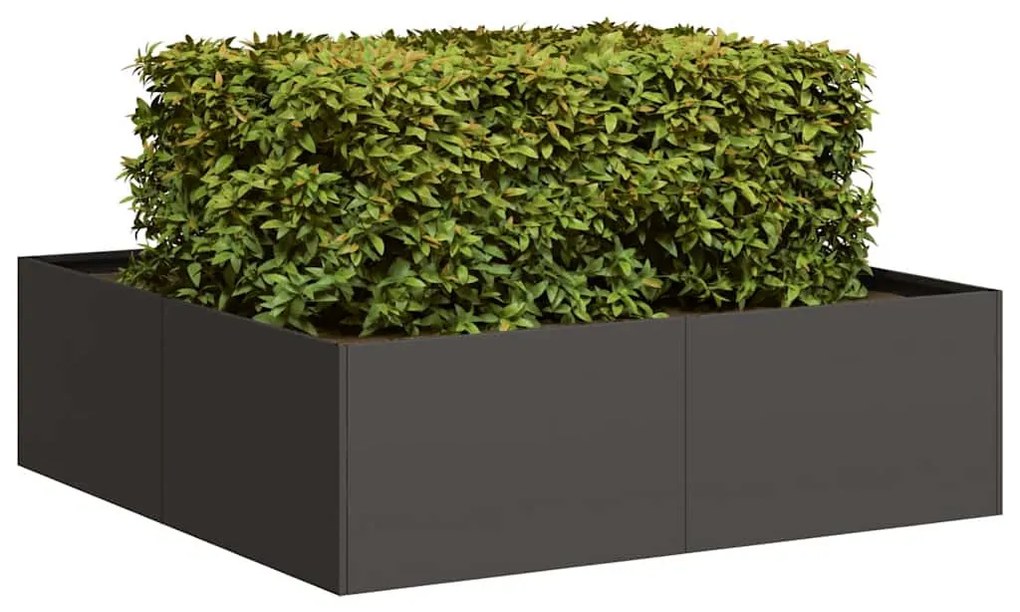 ültetvény fekete 100x100x30 cm acél