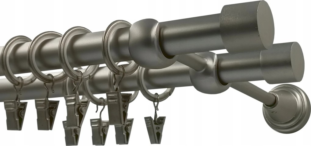 Fém Függönykarnis 19+19mm MIX Szatén Végzáró 180cm galvanizált