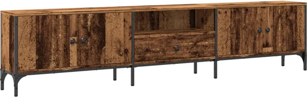 vidaXL antik fa színű szerelt fa TV-szekrény fiókkal 200 x 25 x 44 cm