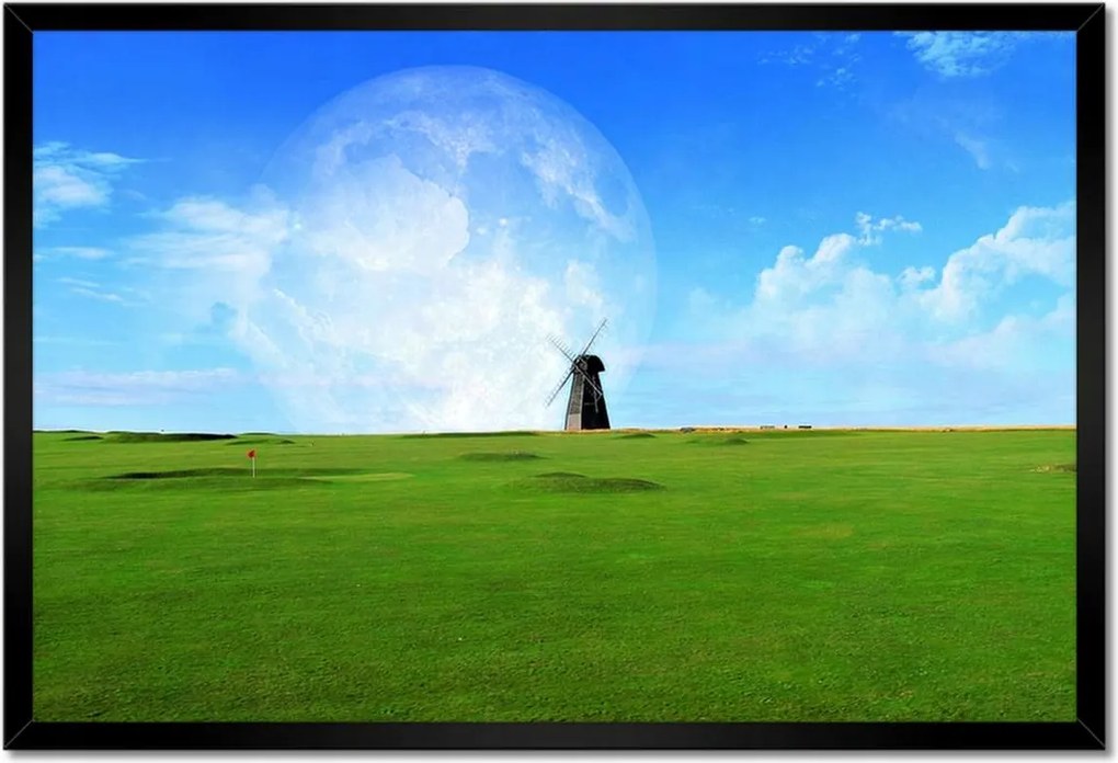 Poszterek keretben 60x40 Golfpálya szélmalommal