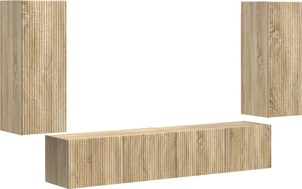 vidaXL TV falit kabinet szett 4 pcs Sonoma tölgy Faanyag