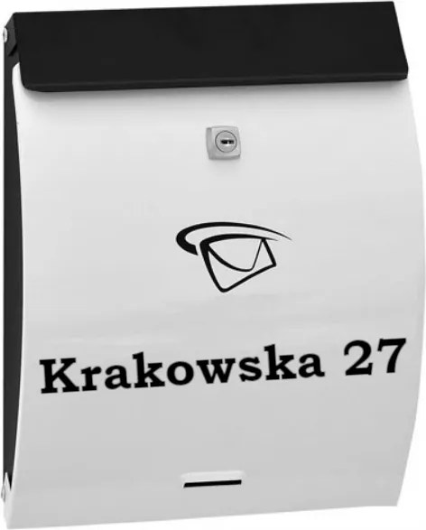 Postaláda Utcai Levelek Házszám Felirat Fehér-fekete