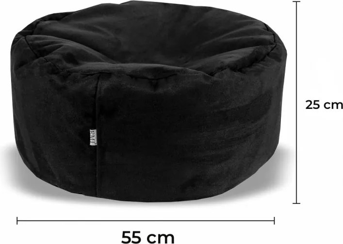 EMI gömb formájú fekete velúr babzsákfotel