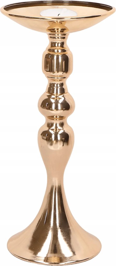 Elegáns arany gyertyatartó 12x27 cm