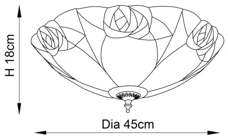Endon 64182 - Tiffany INGRAM mennyezeti lámpa 2xE27/60W/230V átm. 45 cm