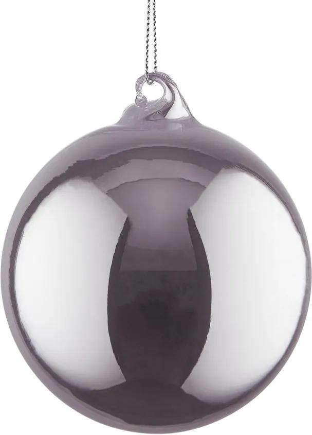 HANG ON üveggömb karácsonyfadísz, fényes ezüst Ø 8cm