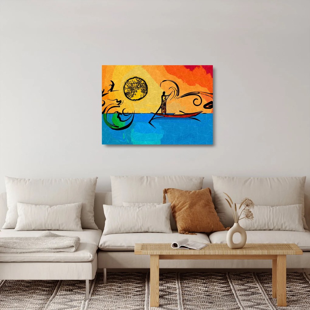 Egy ősi festmény képe (üvegen) (70x50 cm)