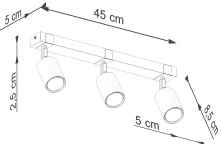 Sollux SL.1345 - Spotlámpa FAGER 3xGU10/10W/230V fekete