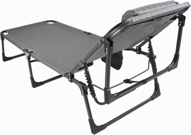 Összecsukható nyugágy párnával 189 x 63 x 34 cm szürke