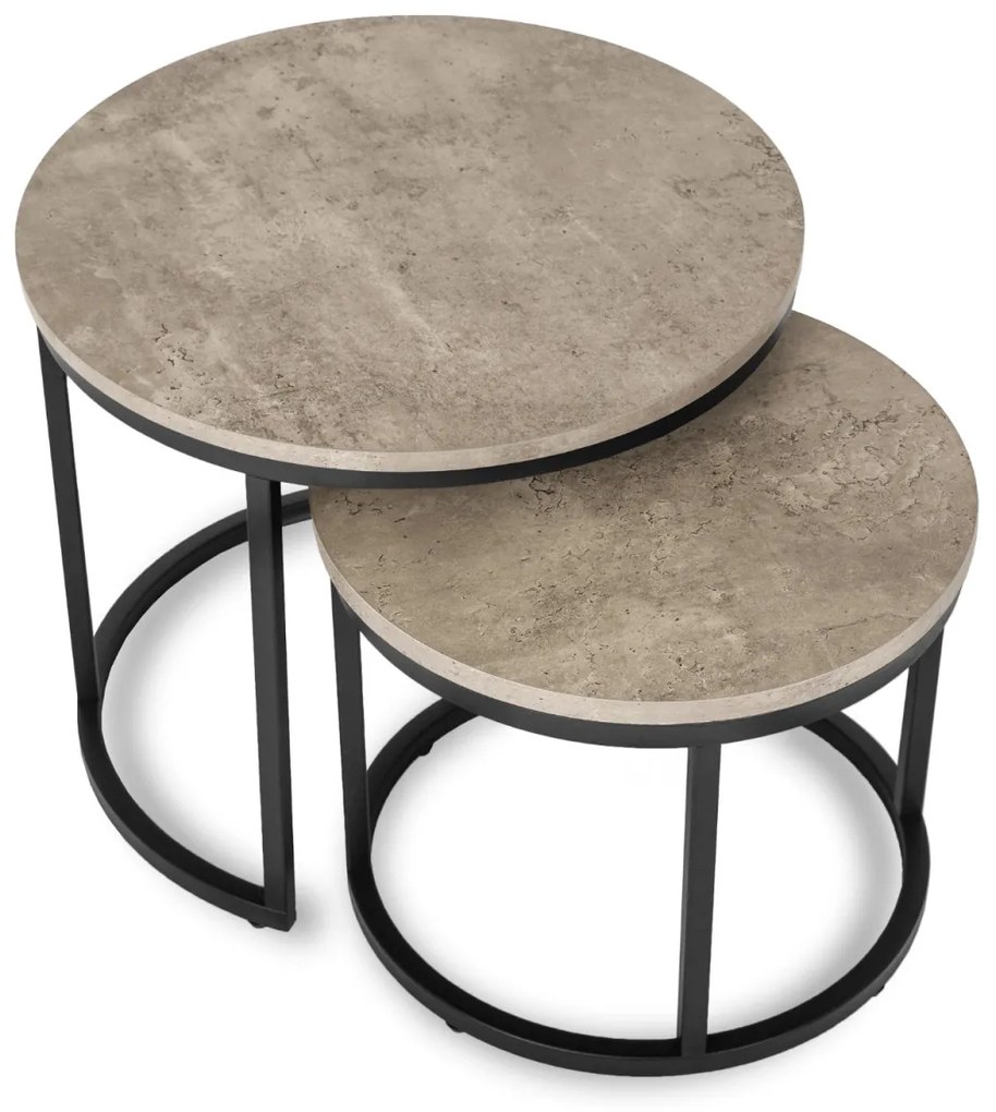 Dohányzóasztal szett szürke beton színben. ROCKY