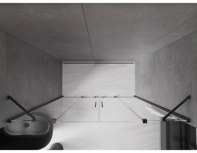 Mexen Velar Duo, tolózuhanyajtó nyitáshoz 180 cm, 8 mm átlátszó üveg, polírozott grafit, 871-180-000-02-95