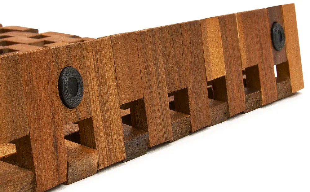 CUBE fürdőszobai szőnyeg, akácfa, 80x50x1cm, barna Casaria