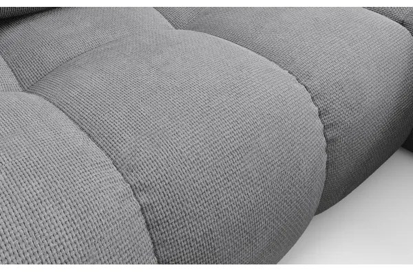 Ággyá alakítható kárpitozott L-alakú sarokülőgarnitúra ALMADA, jobb oldali, tárolóval, szürke