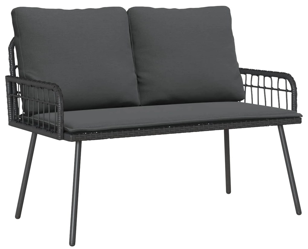 vidaXL Kerti pad párnával Antracit 114 x 64 x 90 cm Acél