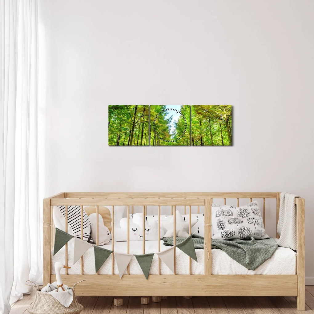 Kép - Kilátás az erdőre (órával) (90x30 cm)