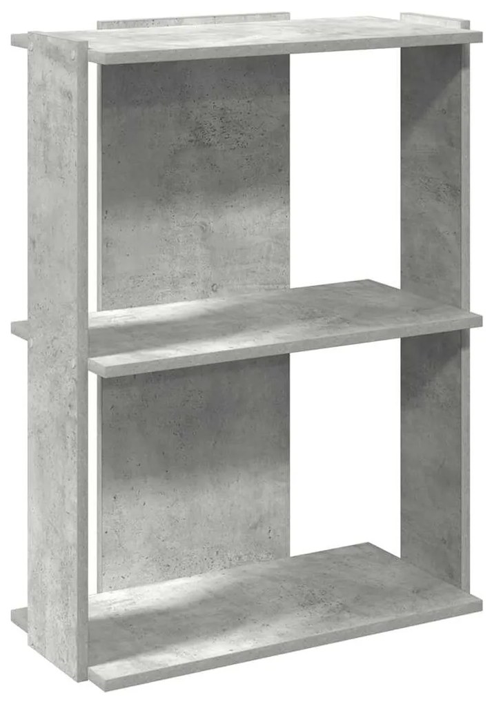 3 szintes betonszürke szerelt fa könyvespolc 60x30x80 cm