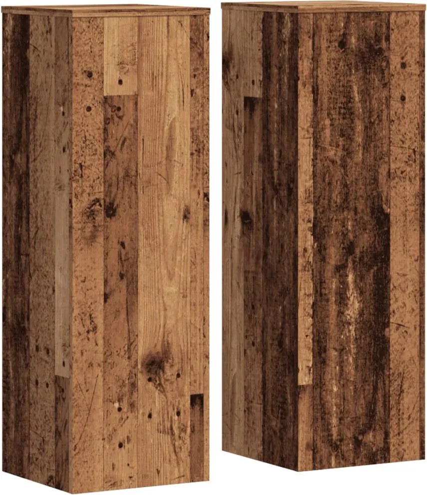 vidaXL 2 db antik fa színű szerelt fa növénytartó állvány 30x30x100 cm