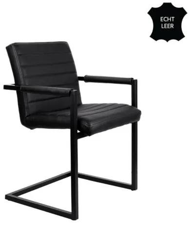 Feel Furniture bőr konferencia szék, tárgyalószék, 2 db, fekete