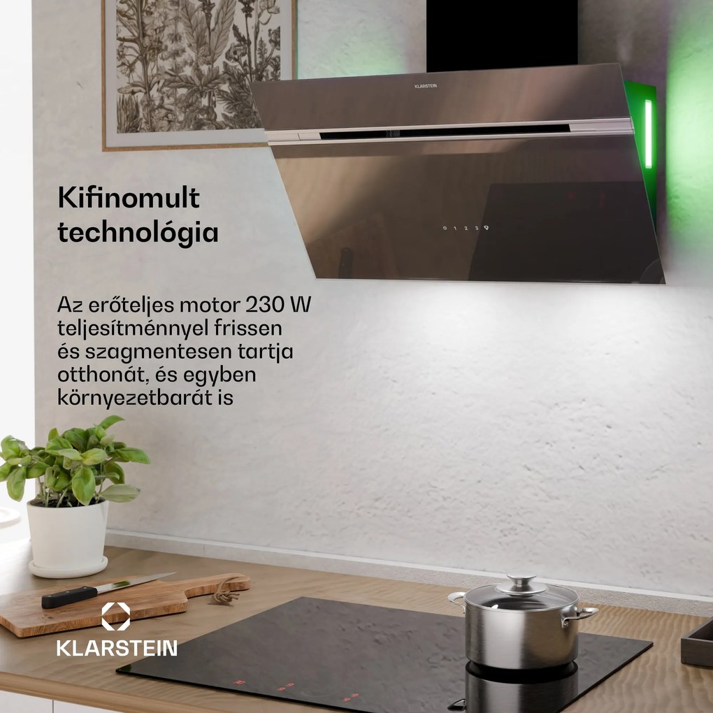 Klarstein Alina elszívó páraelszívó, 70 cm, 600 m³/h, Csendes, EEK A