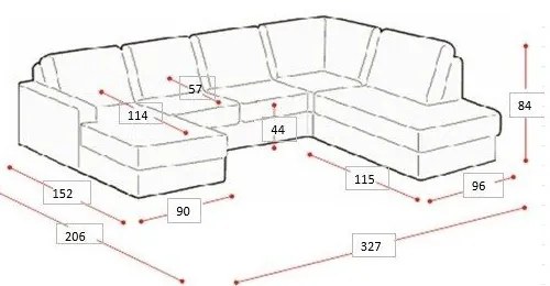 Mustársárga sarokkanapé (bal oldali-U alakú) Hero – Scandic