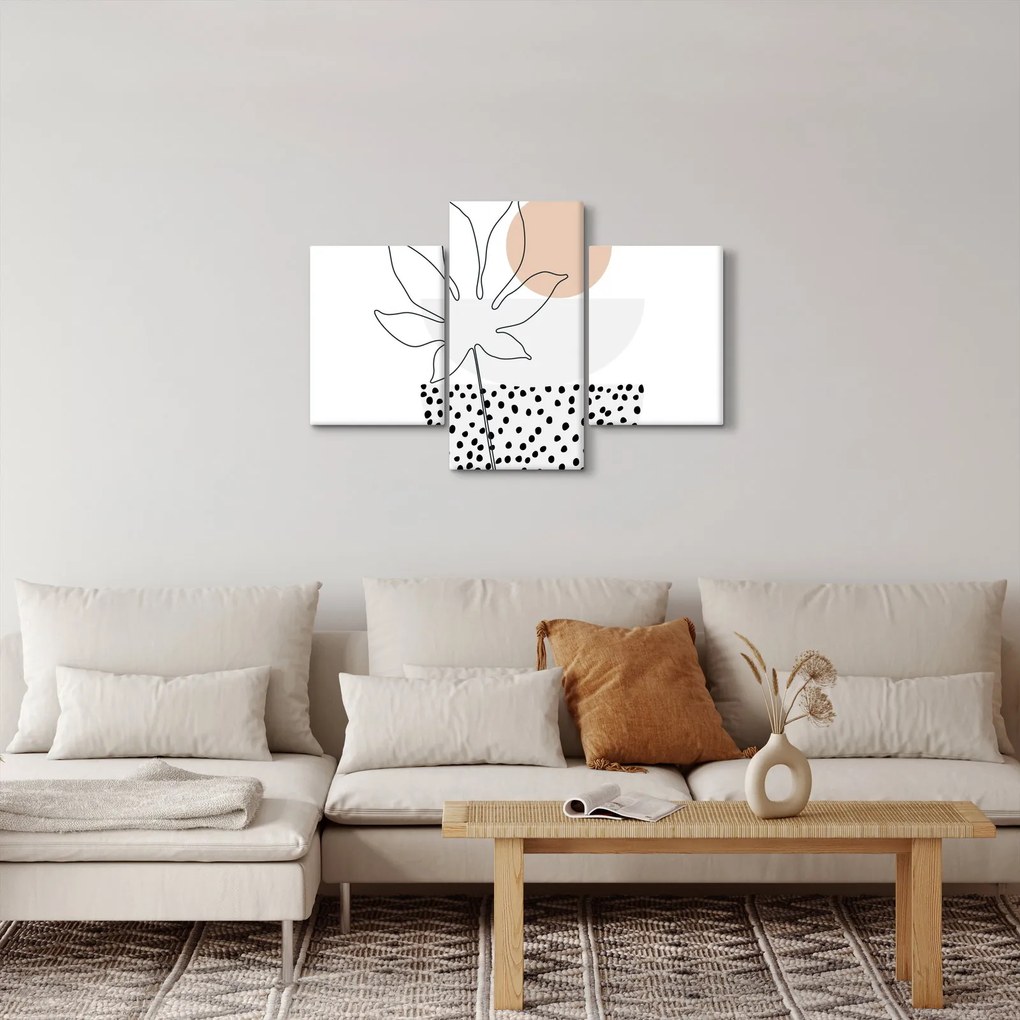 Kép - Vonal művészet virágok N⁰3 (90x60 cm)