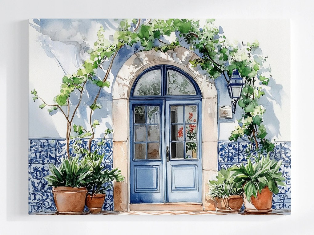 Vászonkép Canvas Építészet Ház Ajtó Azulejos Kerámia 80x60