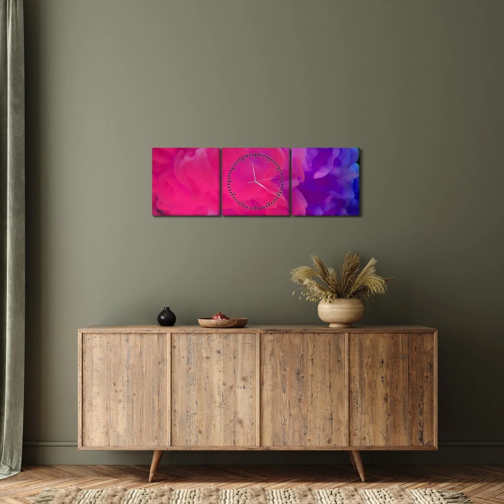 Absztrakciós kép (órával) (90x30 cm)