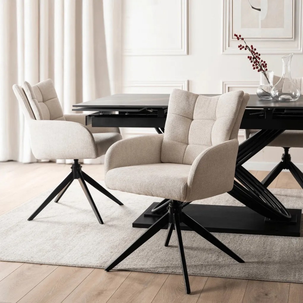 Forgó szék krém színben. JULY