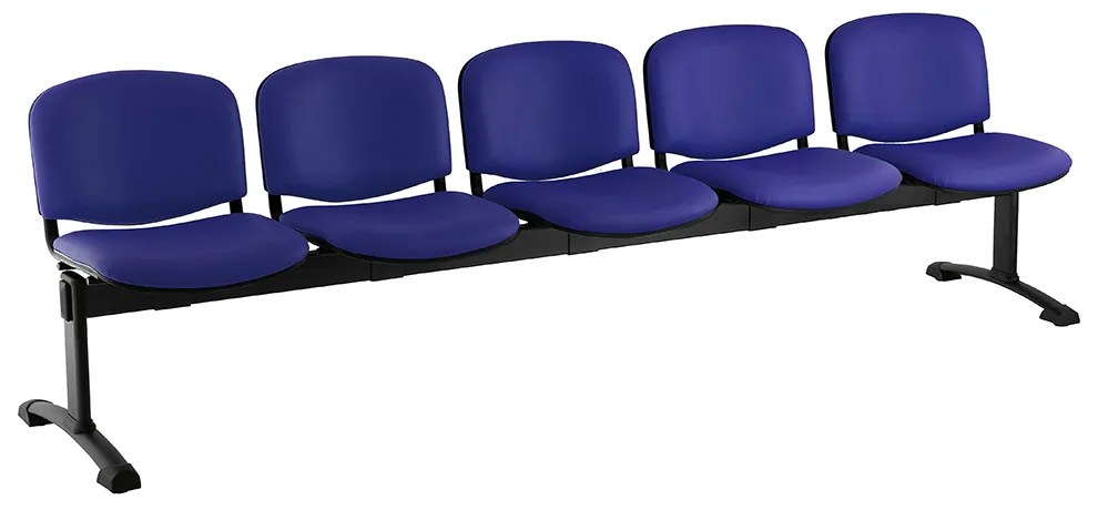 ISO bőr pad, 5 üléses - fekete lábak, kék