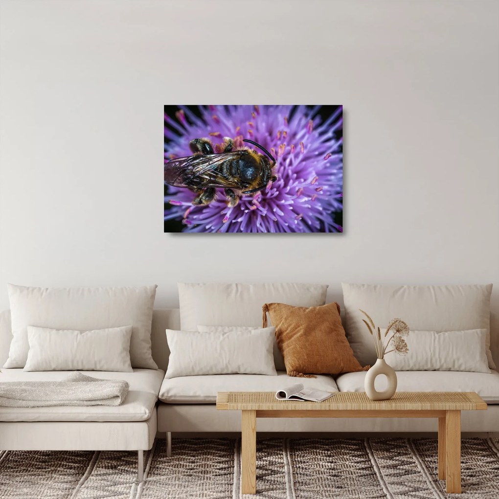 Méh a virágon képe (üvegen) (70x50 cm)