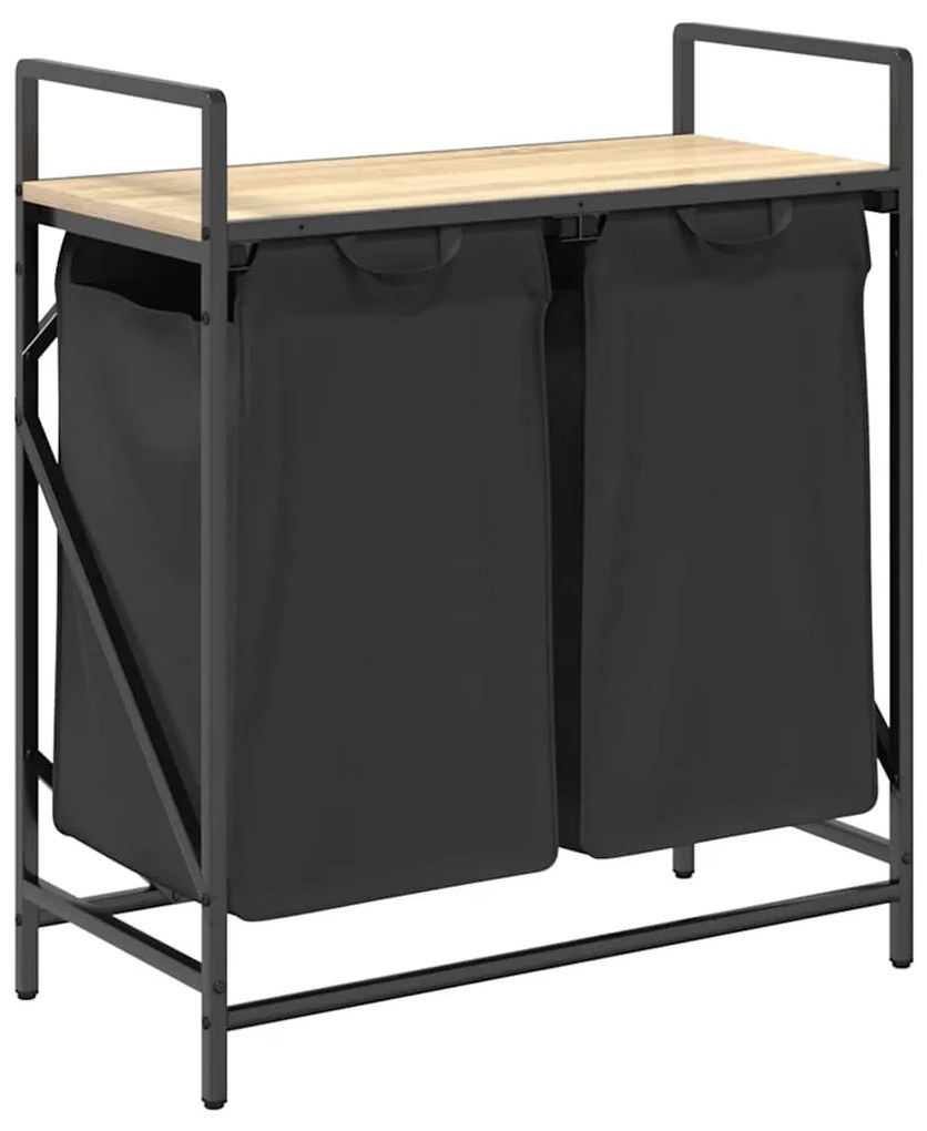 sonoma tölgy mosodai kosár 2 rekeszes polccal