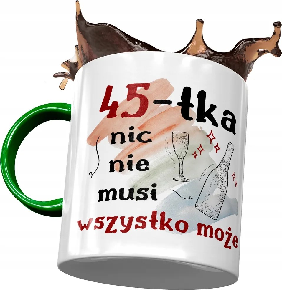 Zöld Bögre Születésnapra 45 45-es 45-ös Ajándék Nyomtatott Fotóval