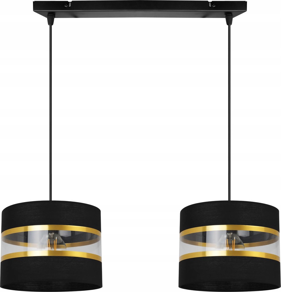 Mennyezeti Függőlámpa Csillár Glamour Fekete Lámpabúra Arany Díszítés