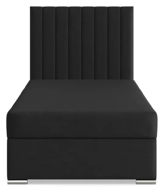 Agen egyszemélyes ágy, szövet, ágyneműtartóval, fekete