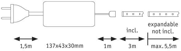 Paulmann 70666 - LED 20W IP44 stmívatelný koupelnový pásek MAXLED 3 m 2700K 230V