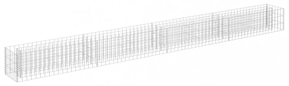 horganyzott acél gabion magaságyás 360 x 30 x 30 cm