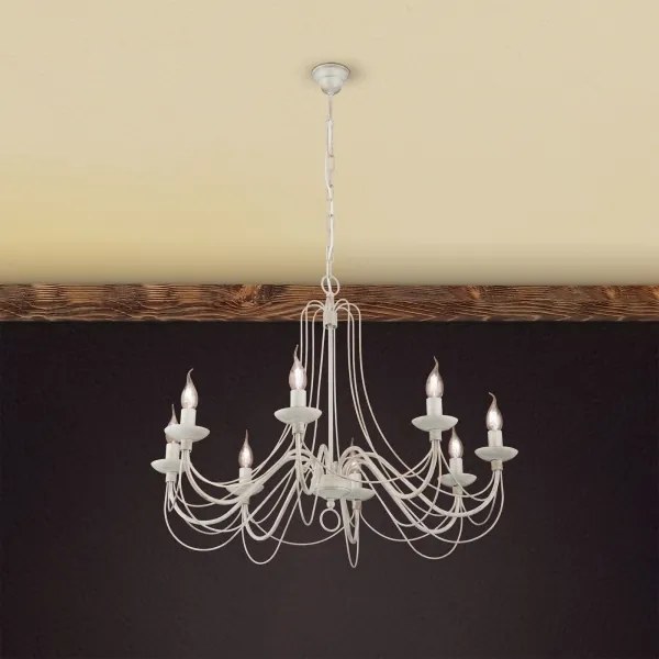 Orion LU 1531/8 - Csillár láncon VELA 8xE14/40W/230V átm. 80 cm fehér/arany/patinás