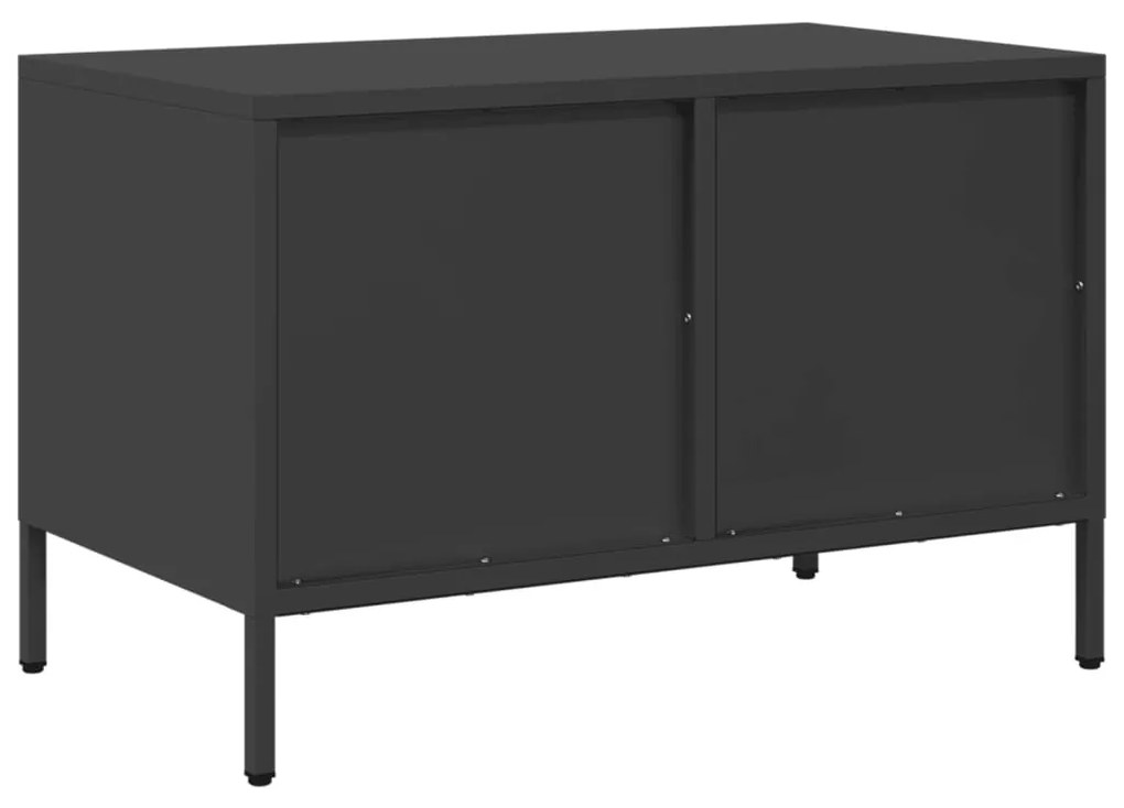 fekete hidegen hengerelt acél TV-szekrény 68 x 39 x 43,5 cm