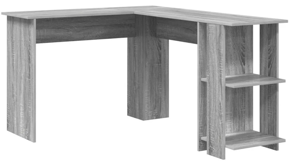 vidaXL Sarokíróasztal Szürke Sonoma 140 x 113,5 x 75 cm Faanyag