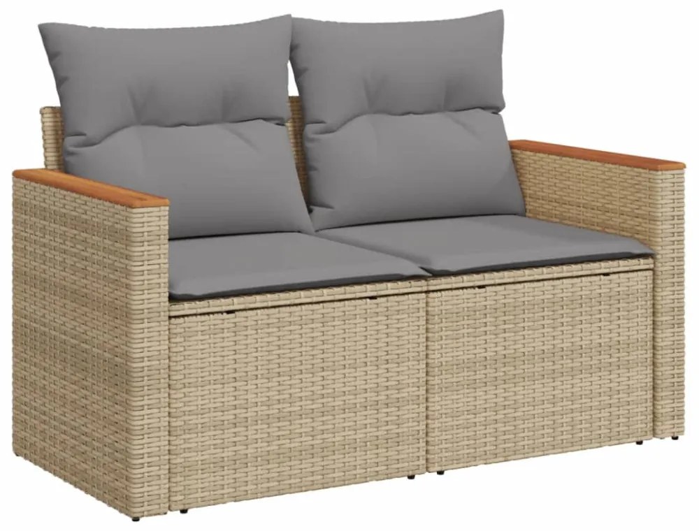 vidaXL 9 részes vegyes bézs polyrattan kerti ülőgarnitúra párnákkal