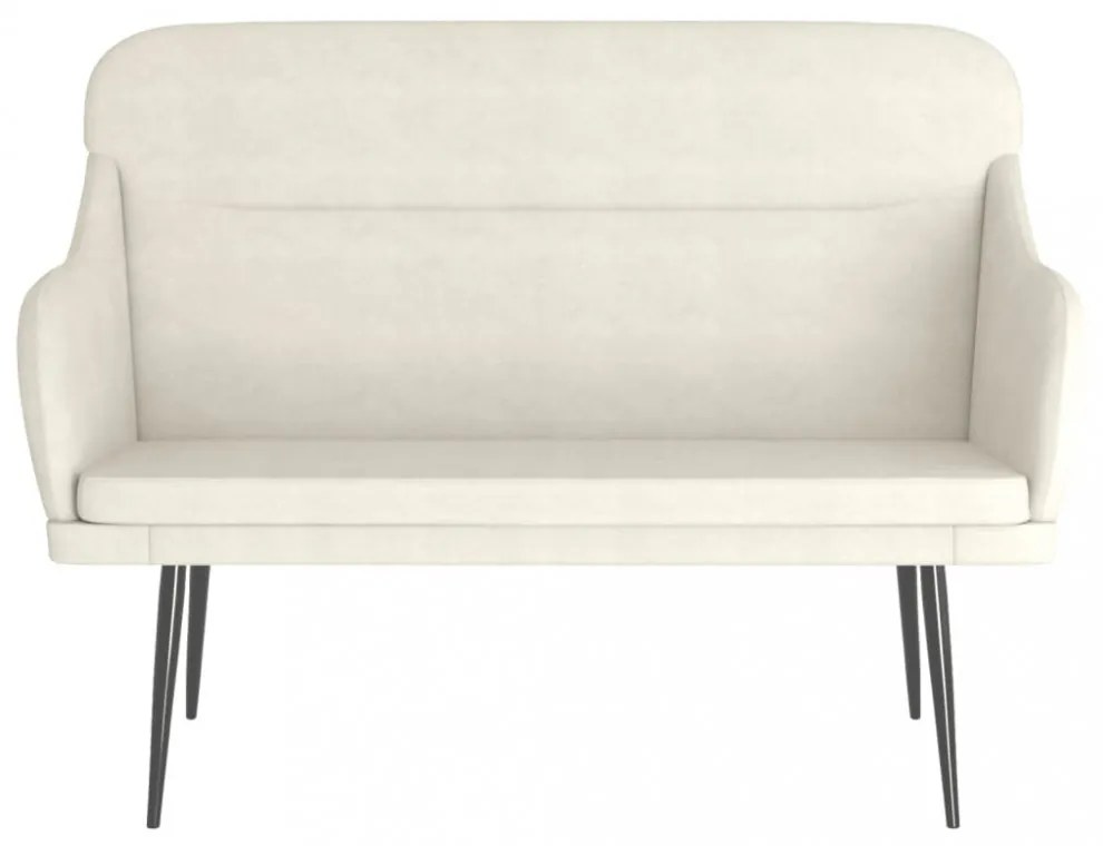 vidaXL krémszínű bársonypad 110 x 76 x 80 cm