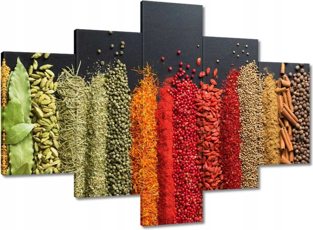 Vászonkép 100x70 Színes fűszerkészlet