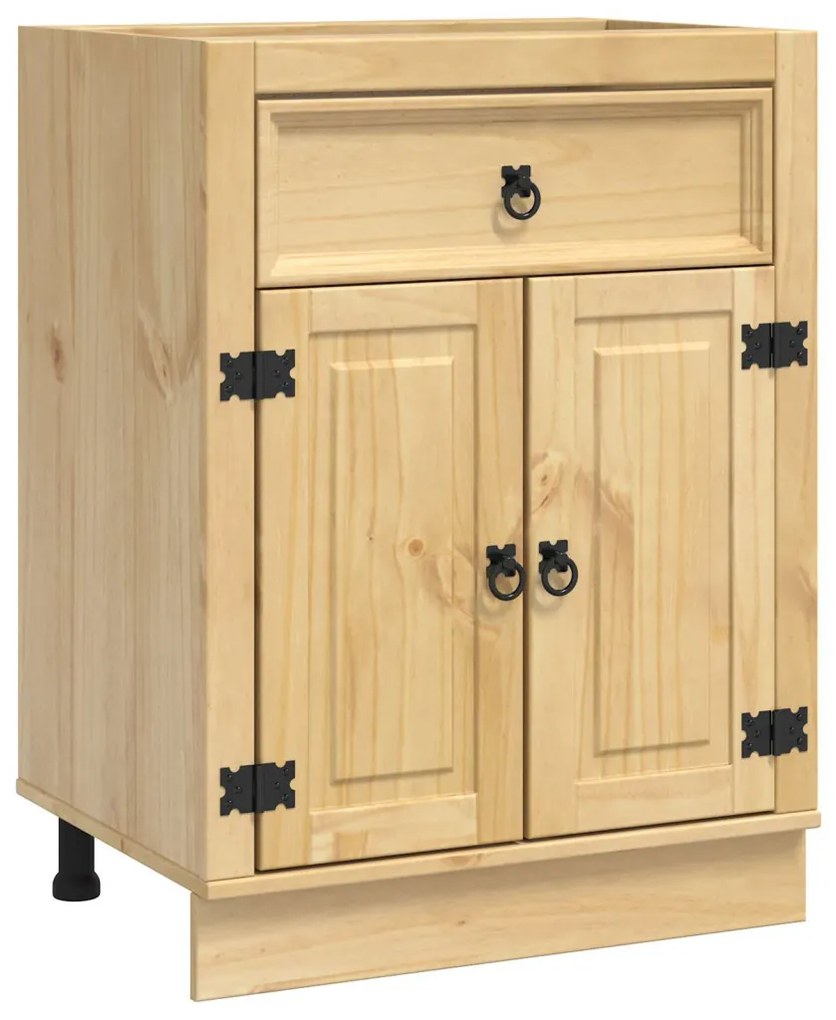 Cabinet fiókkal polcokkal Méz 60 x 46 x 81,5 cm Tömör fenyőfa