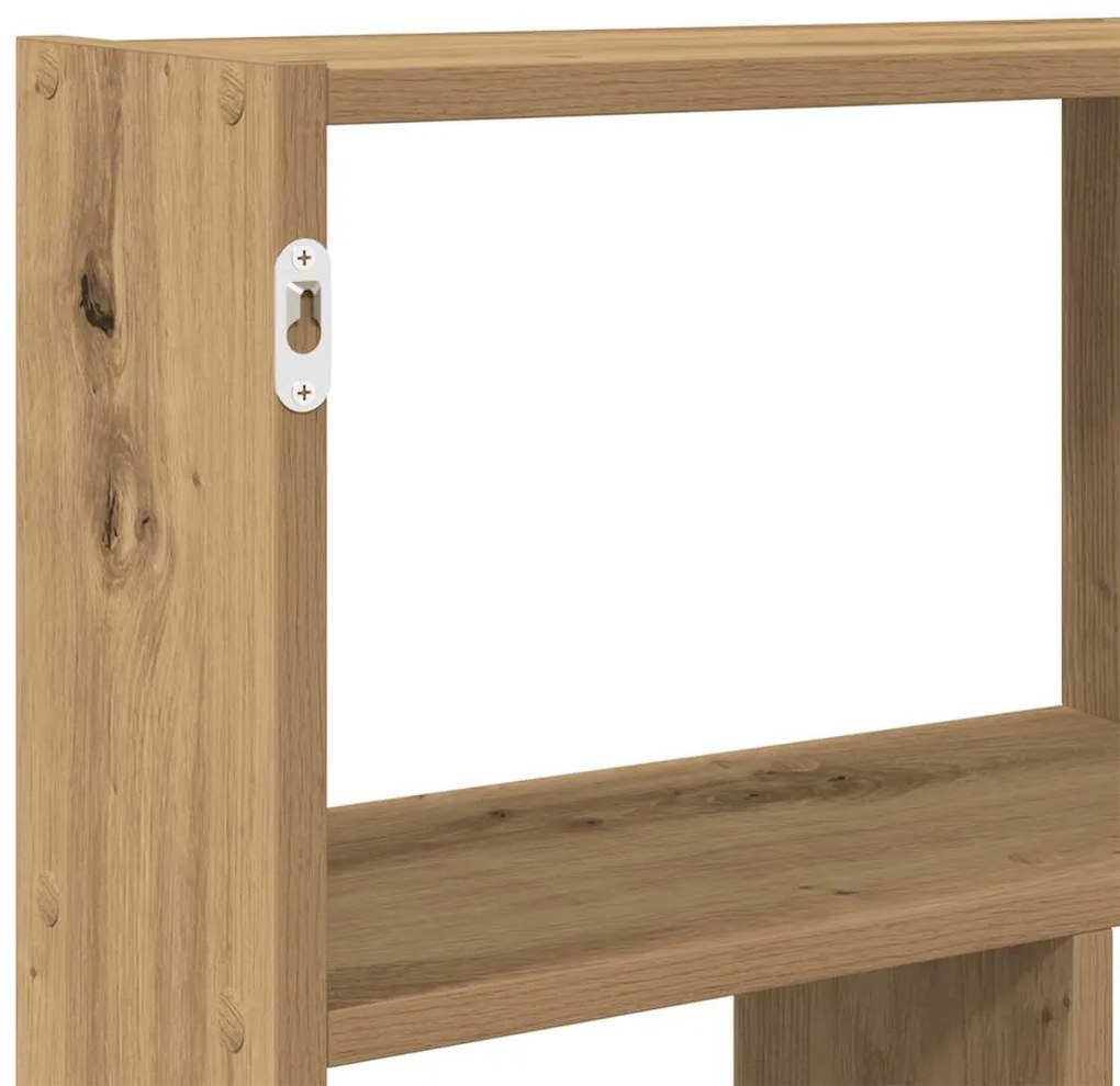 kézműves tölgy színű fali kockapolc 12 rekeszes színű