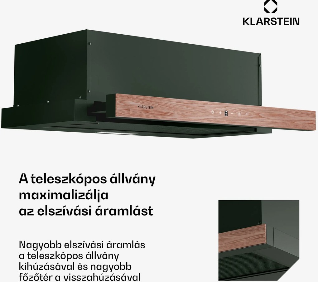 Klarstein ZenFusion páraelszívó, légáram 323 m³/h, EEK A, elszívás/visszavezetés, 3 szint, csendes