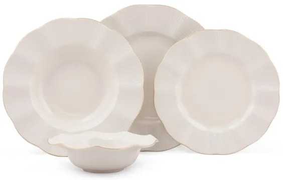 24 darabos étkészlet fehér/arany/porcelán